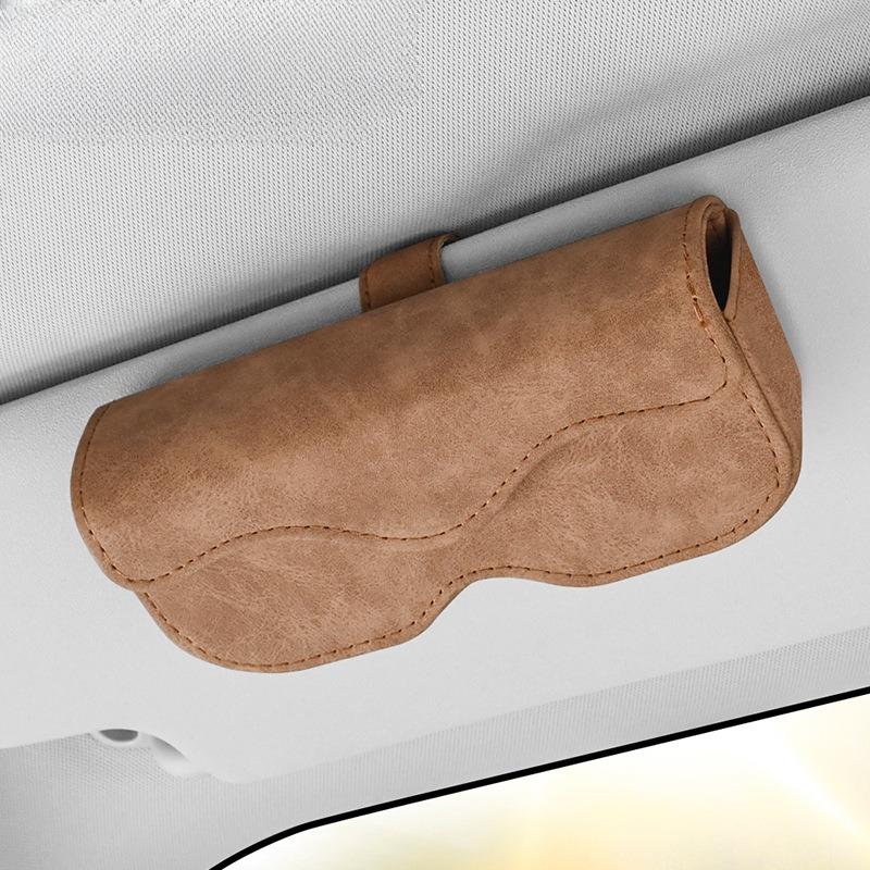 Magnetiska Multifunktionella Glasögonklämmor bilverktyg Bilglasögonfodral Automatisk Stängning Halkfri Automatisk Solskydd Glasögonhållare