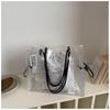 Large Capacity Transparent Jelly Bag - Chic Women's Trendy Shoulder Bag with Stylish Design