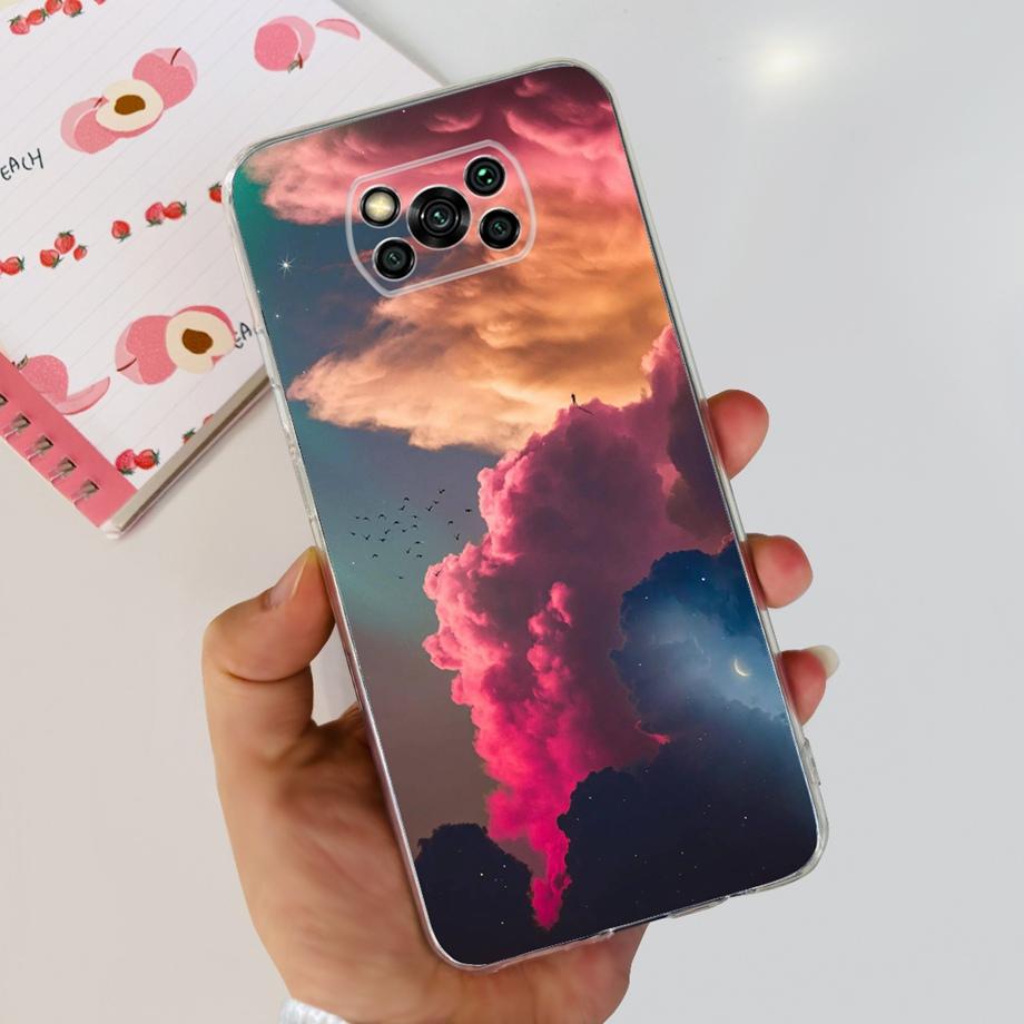 For Xiaomi Poco X3 Pro PocoX3 Case Soft Silicone Clear TPU Capa Fashion Latter Cartoon Cute Pattern For Xiomi Poco X3Pro x 3 Bag