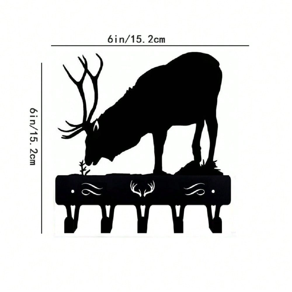 

Wall Mounted Deer Antler Rack Coat Key Hat Hanger Rustic Entryway Storage Organizer Home Decor 15.2x15.2 чорний