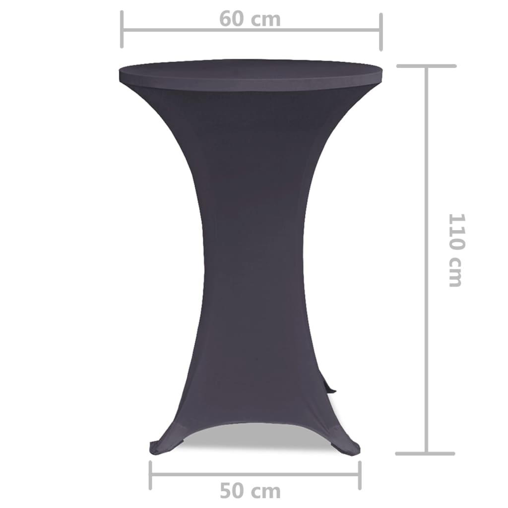 Vidaxl Elastyczne Nakrycie Stołu Antracytowe 2 Szt. 60 Cm
