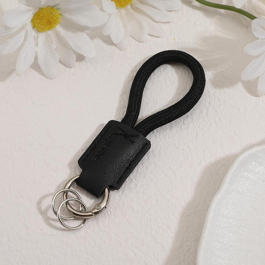 Handwoven Genuine Leather Keychain Pendant - Embossable Logo, High-Quality Lanyard, Anti-Loss Car Keychain.