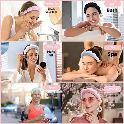 Women's Cloud Spa Headband, Soft Terry Cloth Hairband for Face Wash Makeup Workout