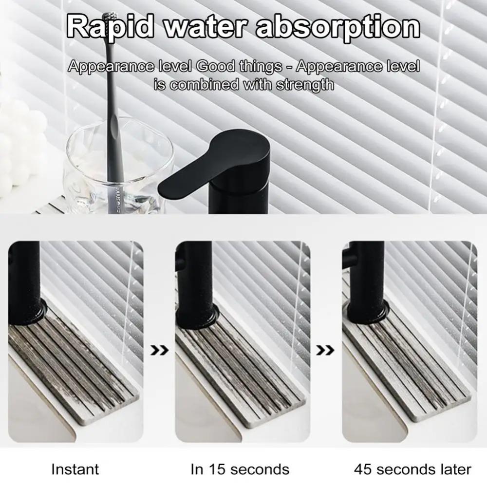 Rectangular Washbasin Quick Dry Hard Mat Anti-slip Bathroom Sink Tray  Countertop