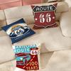 Fashion Us Route 66 Pillow Case Suitable For Bedrooms Living Rooms Cars Home Decoration