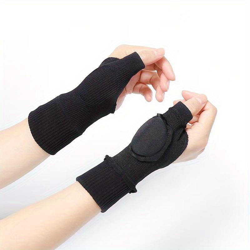 2pcs /1 Pair, Thumb Compression Gloves, Fingerless Support with Gel Pad, Breathable Carpal Tunnel Cover with Joint Support