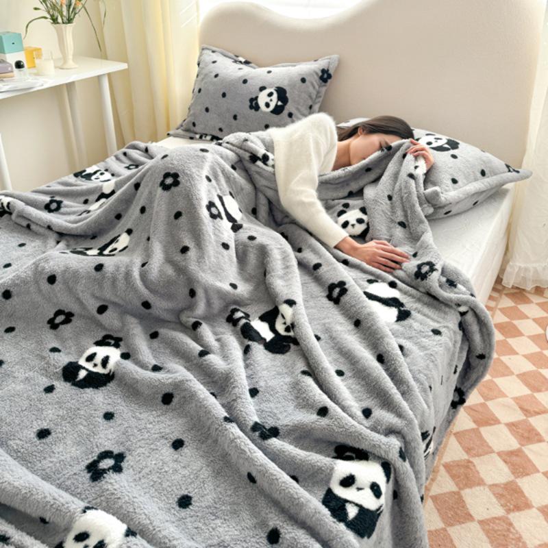 Flanelová kostkovaná deka - Silná sametová deka na spaní, přehoz na pohovku a klimatizační deka