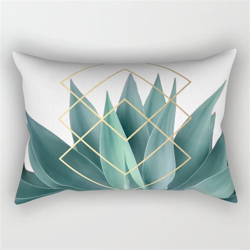 30x50cm Green Tropical Leaves Plant Pillowcase Cactus Flower Polyester Cushion Cover Ins Natural Landscape Pillowslip Home Decor