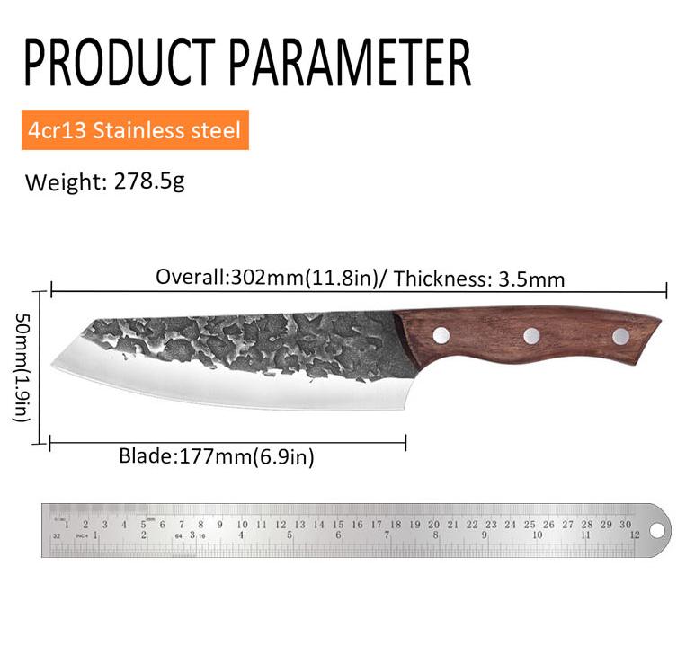 Forged Japanese Kitchen Knife Sashimi Sushi Beef Slicing Chopping Knife Chef Boning Butcher Cleaver Hunting Knife