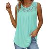 Women's Solid-Color Openwork Pleated Casual Sleeveless Top for Summer
