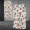 Men S Plus Size V Neck Sleeveless Tank Top White Mushroom House Print
