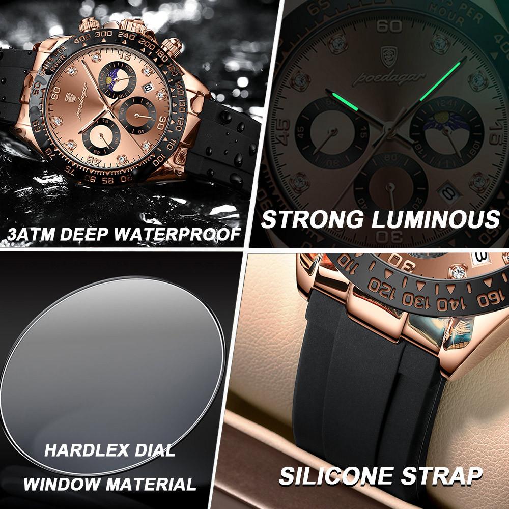 Men'S Watches, Multifunctional Watches For Boys, Silicone Watches