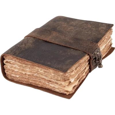 Handgjord Läderinbunden Vintage Journal Blank Trollbok Skuggornas Bok Antika Sidor