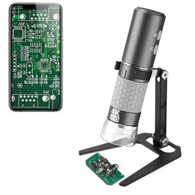 Jiusion WiFi USB Digital Handheld Microscope, 50-1000x Wireless Magnification Endoscope, 4K 3840x2160P Camera, 8 LEDs, Metal Stand Included, Compatibl