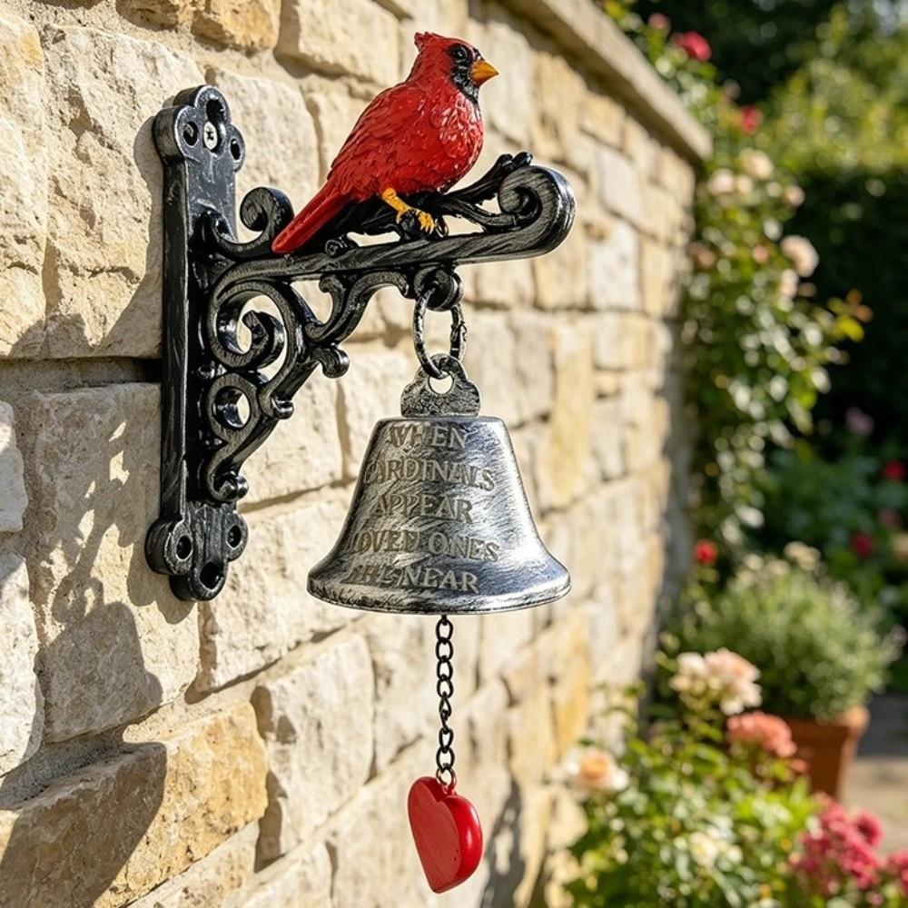 Metal Red Bird Doorbell Sturdy Retro Doorbell Rural Style Wall Mounted Doorbell  Entrance Door