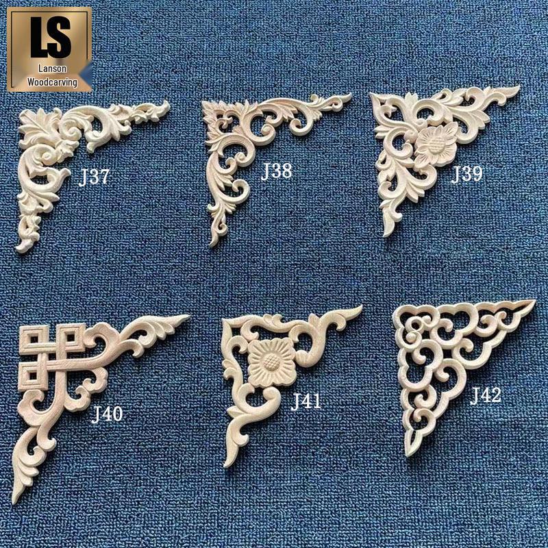 

European Style Wood Carving Corner Flower Decal for Cabinet Doors and Walls Model J40: 6x6cm (4g)