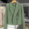 New Elegant Women Cropped Blazer Spring Autumn Highgrade Outerwear Slim Fashion Suit Top For Petite Figures