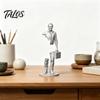 Talos 3D Printed Working Person Figurine with Briefcase, Modern Abstract Art Ornament for Desktop Bookshelf Office Decor, Stable Base Creative