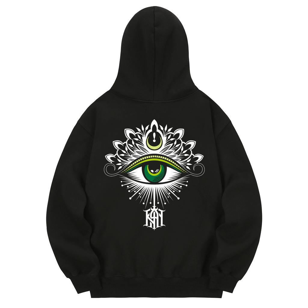 Khb0120 Eye Of Horus Fleece Hoodie - Black
