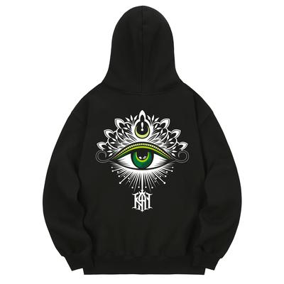 Khb0120 Eye Of Horus Fleece Hoodie - Black
