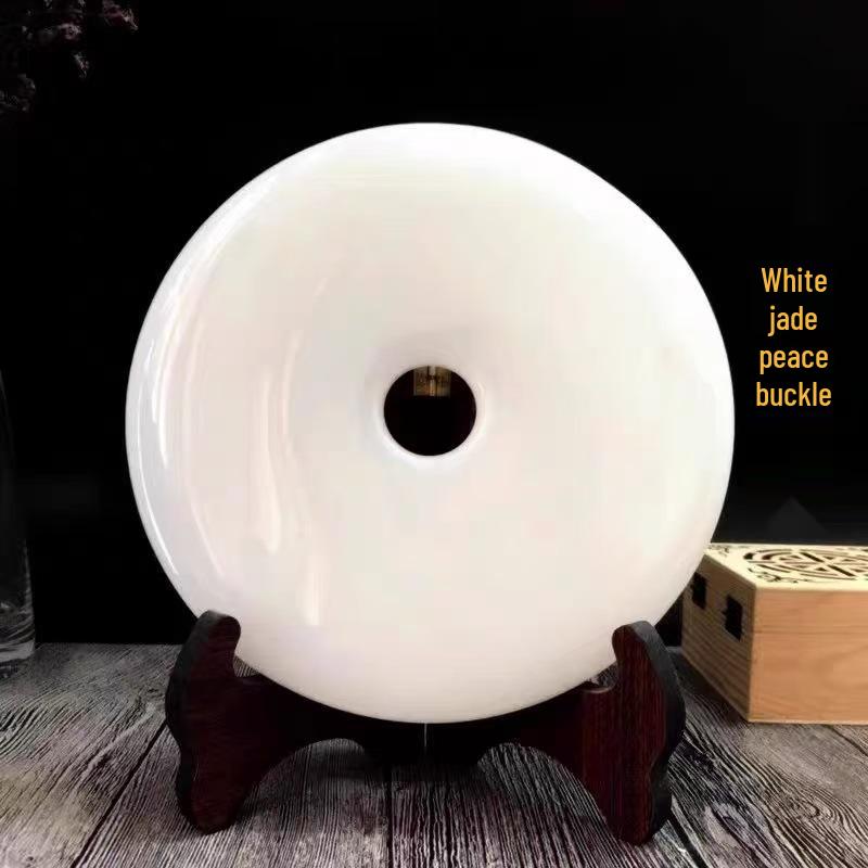 

White Marble Heshibi Afghan Jade Home Ornament 10cm [Tripod]