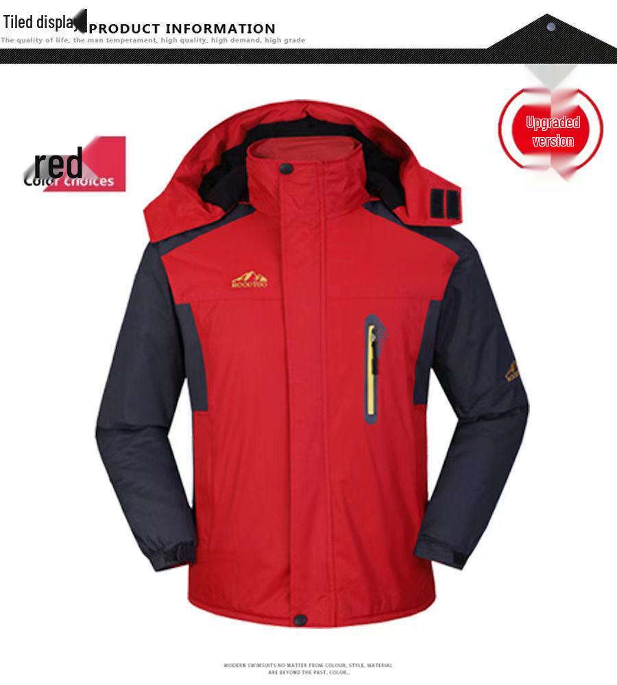 Men's Plus Velvet Thickened Mid-Length Winter Windbreaker with Custom Logo
