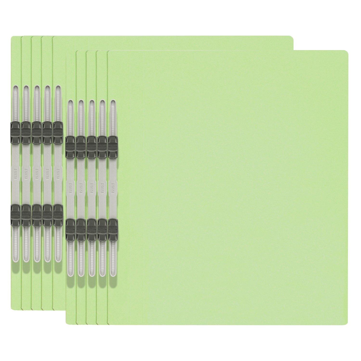 Plus #021NP 78-596 Flat File, A4 Vertical, 2 Holes, Pack of 10, Green