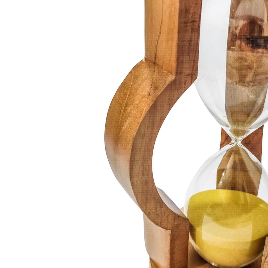 Large 30 Min Wooden Hourglass Sand Timer with Yellow Sand, Gifts for Dads Men Women Seniors Retirement Anniversary, Christmas Decor