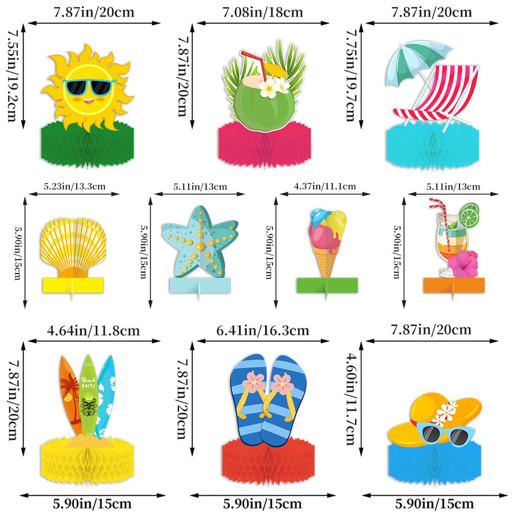 Outdoor Beach Party Desktop Decoration Honeycomb Ornament Decoration Supplies Customization