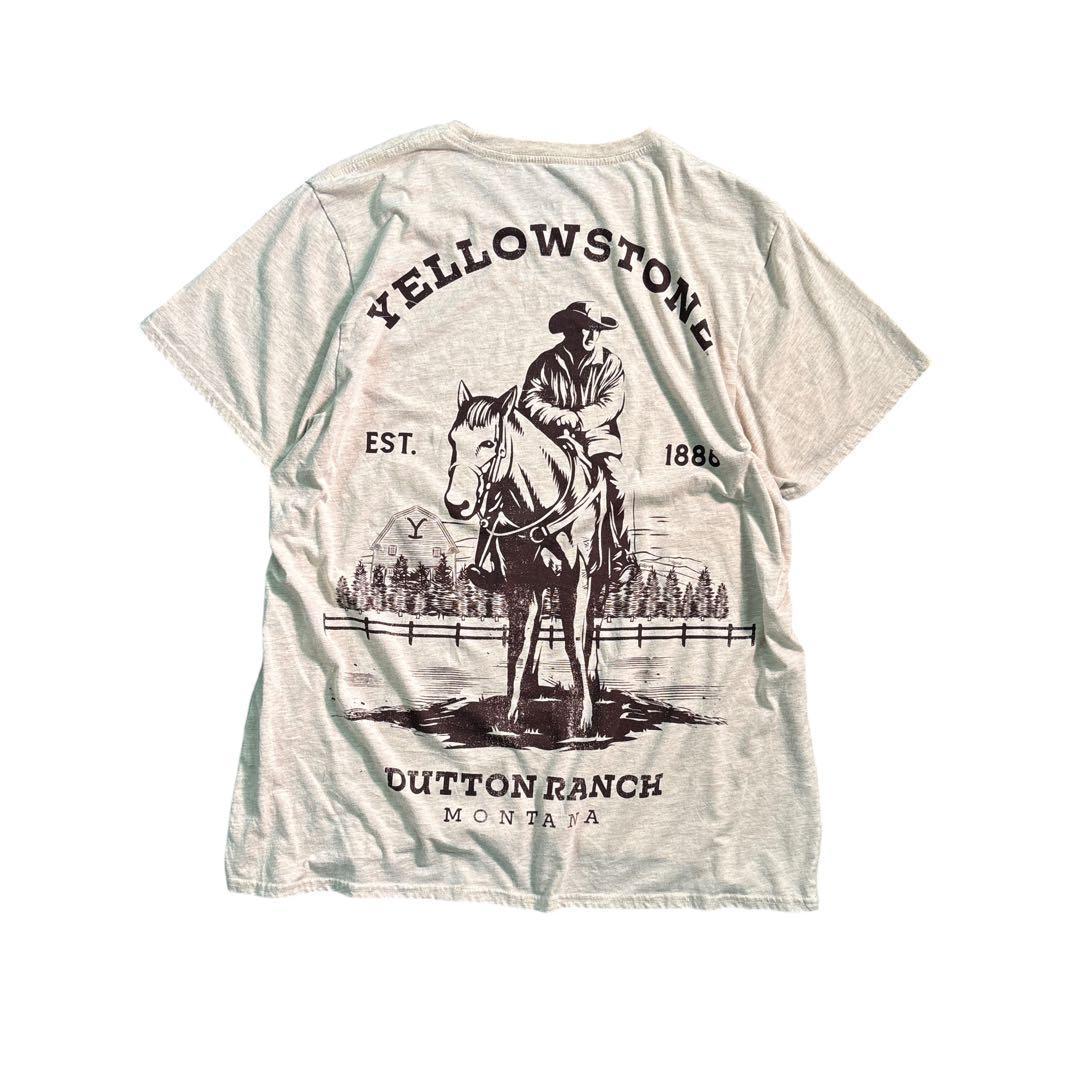 

[USED] 7TSM2YELLOW STONE back print T-shirt, used clothing