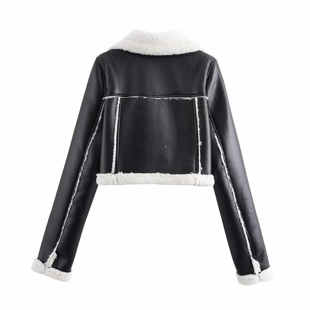 Autumn New Women's Clothing, Design Fur Integrated Short Spice Girl Locomotive Jacket