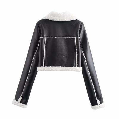 Autumn New Women's Clothing, Design Fur Integrated Short Spice Girl Locomotive Jacket