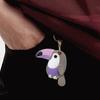 Keychain Pendant Imitation Leather Colorful Toucan Shape Key Chain with Universal