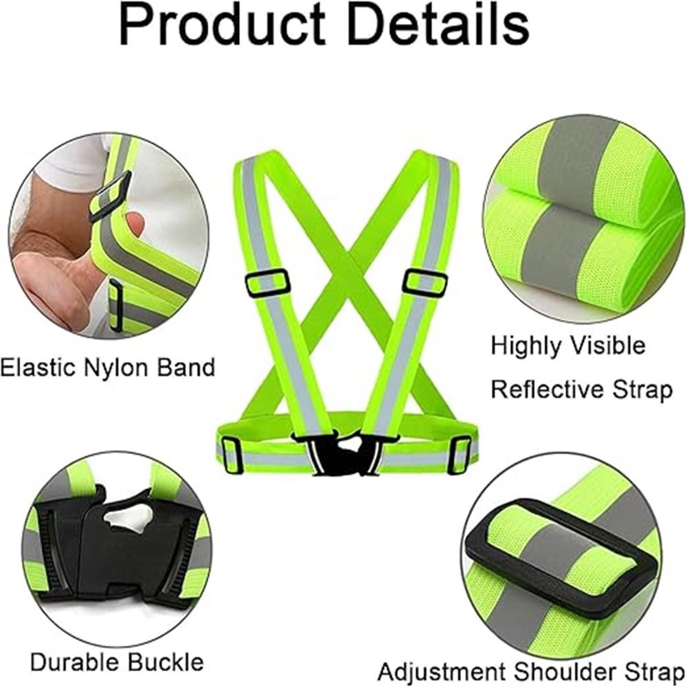 2 Pack Reflective Vest,Reflective Vest Running Gear with 4 PCS High Visibility Armbands,Suitable for Night Running Jogging Hiking Cycling Walking