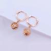 Exquisite Purple Gold Color Gold Hollow Ball Earrings Simple Korean Version Versatile Fashion Personalized Wind Plated Rose Gold Earrings