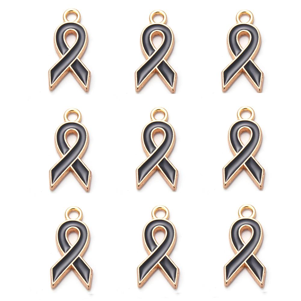 10pcs/lot Ribbon Enamel Charms Breast Cancer Awareness Pendants For DIY Necklace Earring Bracelet Jewelry Making Handmade