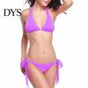 Beachwear Swimsuit Women Bikini Set, Side Tie Bottoms, Adjustable Waist Halter Neck Shaping Top Triangle Cup Design, Lightweight Wire-Free for Summer