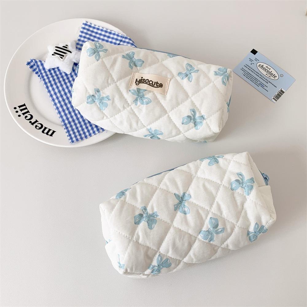 Bowknot Pen Bag Large Capacity Cosmetic Bag Portable Stationery Storage Bag  Gift