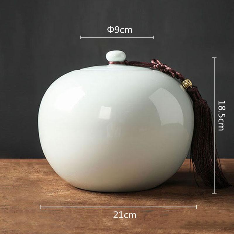 Ceramic Tea Pot Round Storage Airtight Container Chinese Vintage Bottle General Can Caddy Organizer