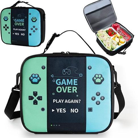 Game Console Pattern Diy Schoolbag, Primary School, Middle School Meal Bag, Pencil Bag, Backpack Three-Piece Set