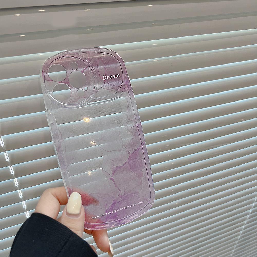 Sen fioletowy Ins Art Cartoon Gradient tylna pokrywa dla Iphone 13 Promax 11 12 14 Pro Max Plus miękki silikonowy, odporny na wstrząsy futerał na telefon