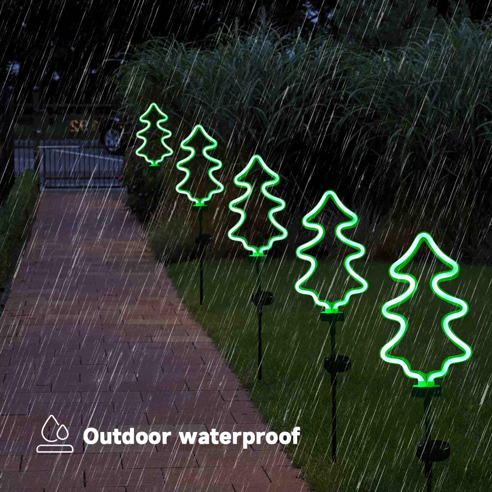 Fluorescent Christmas Tree Solar Light Outdoor Landscape Courtyard Lamp Garden Decoration Lawn Light Stake Light for Christmas