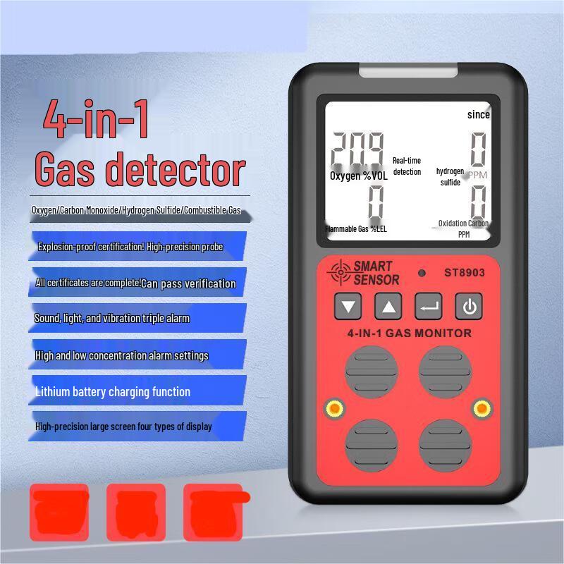 YuanTe ST8903 4-in-1 Multi-Gas Detector CN plug (adapter included)