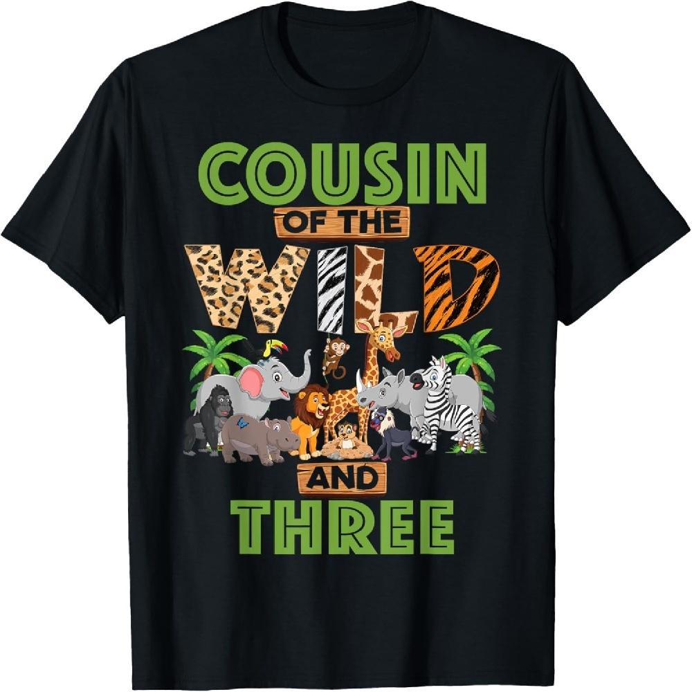 3rd Birthday Zoo Safari Jungle Cousin Of The Wild and Three T-Shirt S