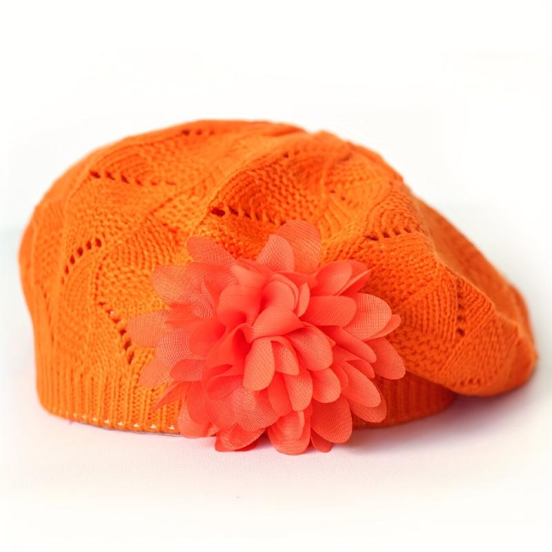 1pc of New Autumn And Winter Fashion Beret for Women with Floral Design in Solid Colors, Available in Various Colors for Everyday Use