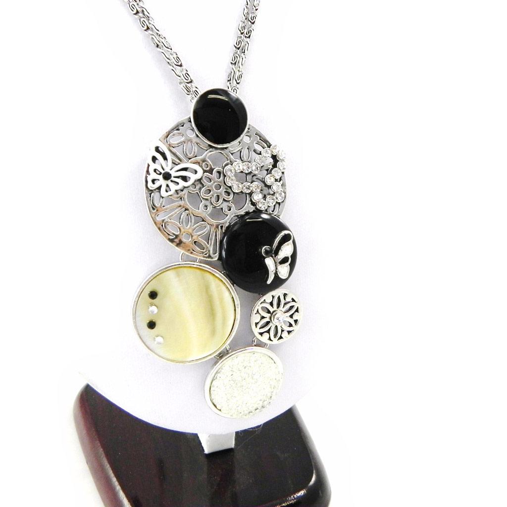 NOA [H8995] - Designer Necklace 'Carmen' Black Yellow
