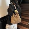 Lazy Wind Straw Woven Large-capacity Bucket Bag Women's 2025 Summer New Trend Fashion Hollow Shoulder Messenger Bag
