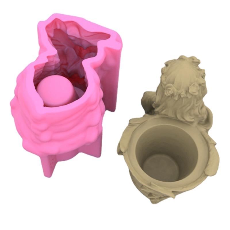 Sukkulenten Blumentopf Harz Silikonform Geeignet für DIY Garten Beton Blumentopf Stifthalter Handwerk Heimdekor