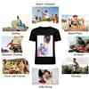 Cool Handsome Anime Boy Holding Cat Print T-Shirt Trendy Ins Style Loose Casual Unisex Top Pure cotton T-shirt
