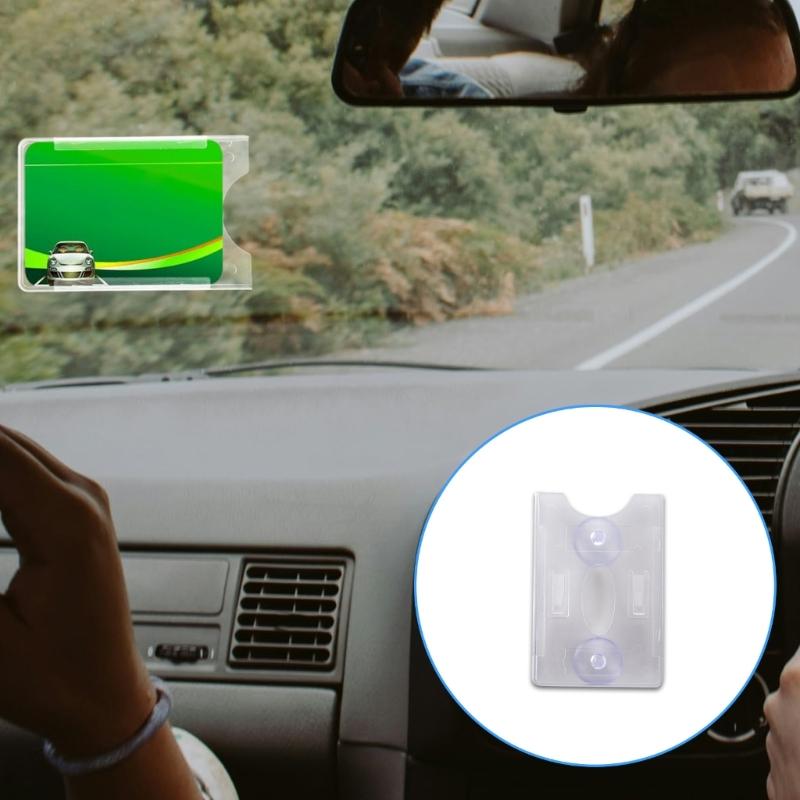 Porta biglietti auto con ventosa, fermaglio per parcheggio, fissaggio per auto, portabanconote, organizer con ventosa per parabrezza